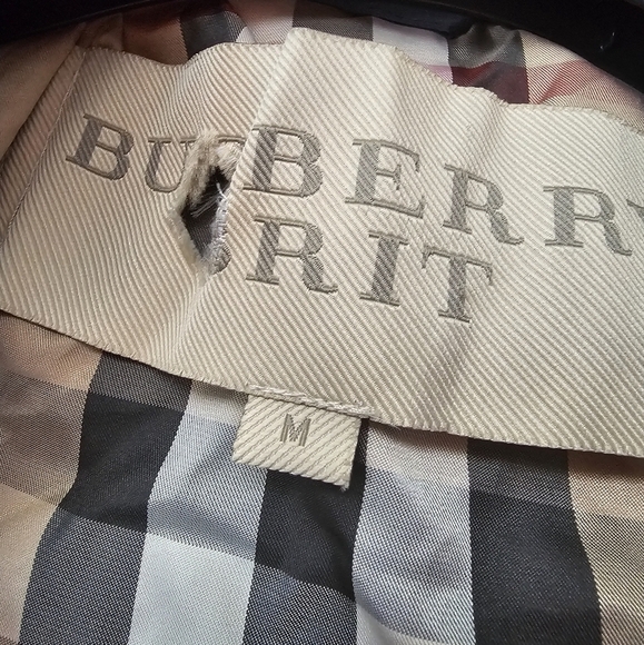 Burberry Brit down puffer parka double breasted blue zipper button closure. - Picture 5 of 12